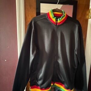 Black Jacket with Multicolor Trim